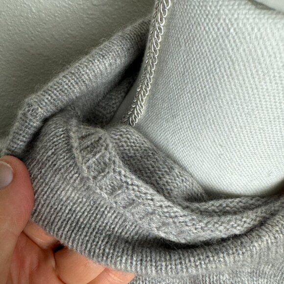 Magaschoni 100% Cashmere Turtleneck Sweater Colorblock Pink Gray - Picture 4 of 11